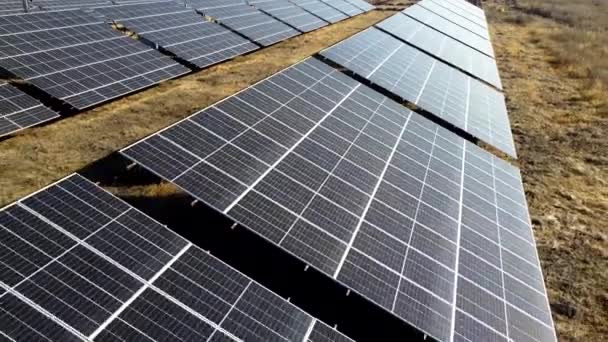Solar Power Plant Flight Modules Solar Power Station Sunny Day — ストック動画
