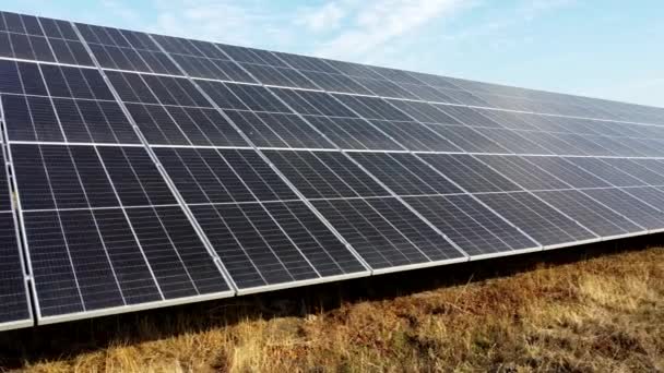 Solar Power Plant Flight Modules Solar Power Station Sunny Day — Stock videók