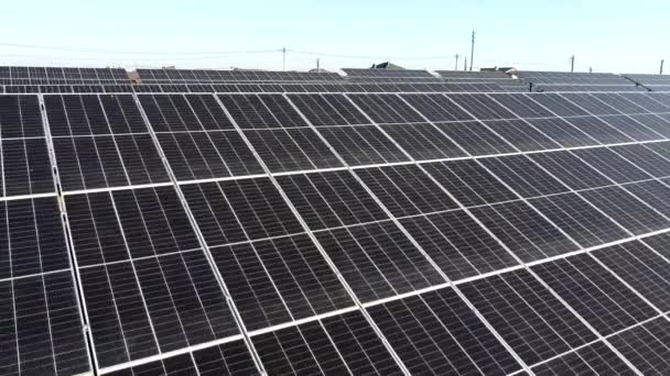 Solar Power Plant Flight Modules Solar Power Station Sunny Day — Stockvideo