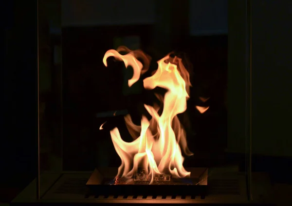 Σύγχρονη Βιο Fireplot Τζάκι Αιθανόλη Αερίου Έξυπνες Οικολογικές Εναλλακτικές Τεχνολογίες — Φωτογραφία Αρχείου