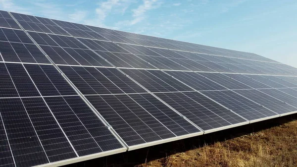 Solar Power Plant Flight Modules Solar Power Station Sunny Day —  Fotos de Stock