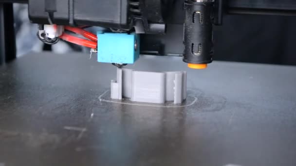 Impresora Impresión Impresora Primer Plano Plástico Fundido Que Sale Extrusora — Vídeo de stock