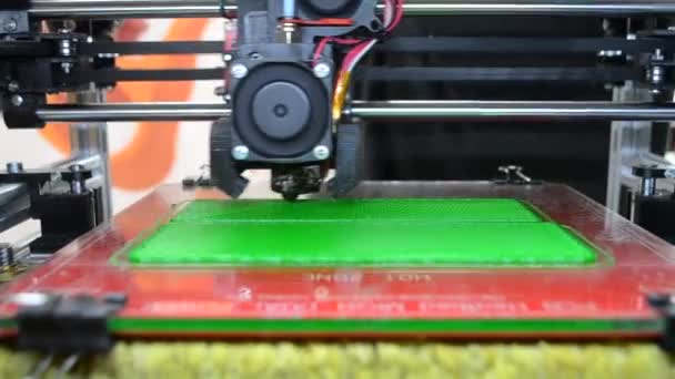 Impresora Impresión Impresora Primer Plano Plástico Fundido Que Sale Extrusora — Vídeos de Stock
