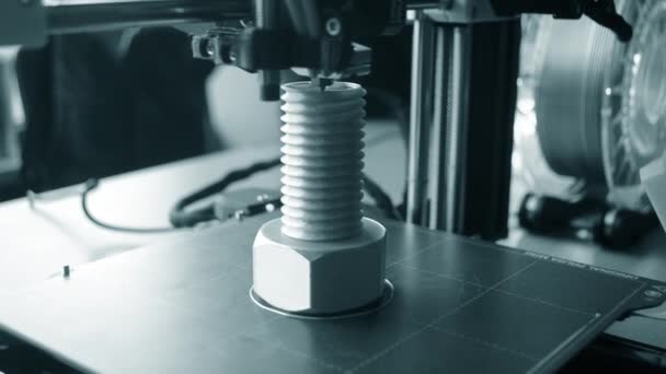 Impresora Impresión Impresora Primer Plano Plástico Fundido Que Sale Extrusora — Vídeos de Stock