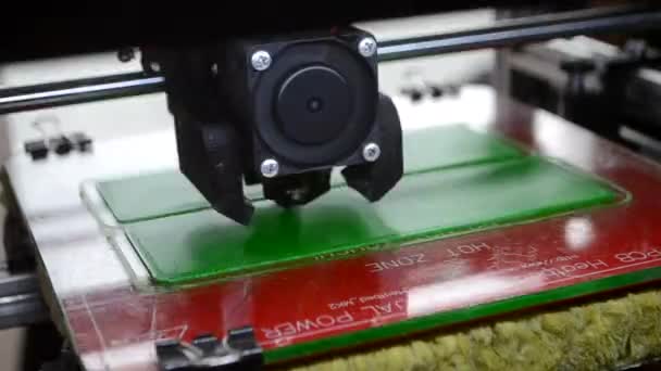 Impresora Primer Plano Impresora Trabajo Impresora Objeto Impresión Plástico Fundido — Vídeo de stock