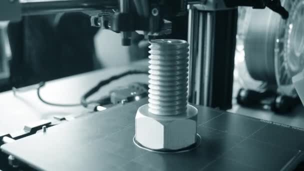 Impresora Primer Plano Impresora Trabajo Impresora Objeto Impresión Plástico Fundido — Vídeo de stock