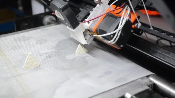 Printer Working Printer Close Printer Printing Object Molten Plastic Printing — Stock Video