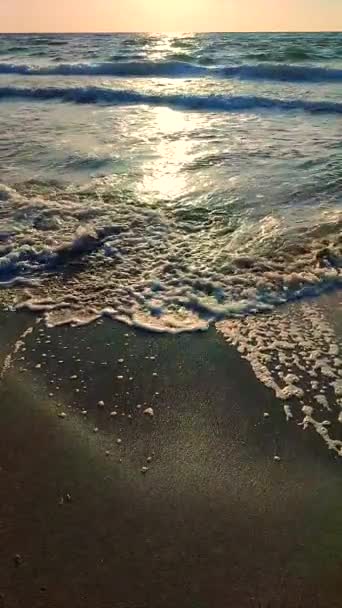 Hajnal Tengeren Naplemente Tengeren Napkelte Naplemente Óceánon Fehér Hab Kék — Stock videók
