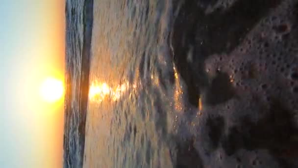 Восход Солнца Закат Море Восходящее Солнце Закат Солнца Над Катящимися — стоковое видео