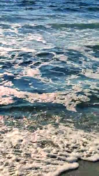 Blue Sea Sun Glare Surface Sea Waves Sunny Summer Day — Stock Video