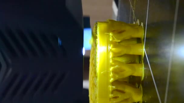Abstrakter Objektdruck Auf Druckern Mit Geschmolzenem Kunststoff Nahaufnahme Das Modell — Stockvideo