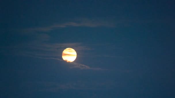 Восход Луны Луна Восходит Движение Белой Луны Голубому Небу Восход — стоковое видео