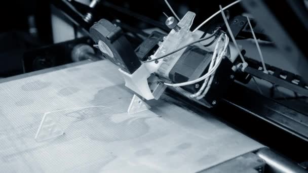 Printer Printing Process Operation Working Printer Close Printer Printing Model — Stock Video