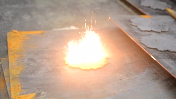 Limpeza Laser Metal Remoção Industrial Ferrugem Superfície Metal Com Feixe — Vídeo de Stock