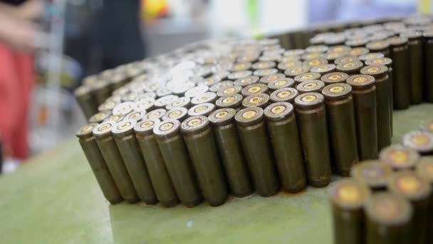 Object Made Spent Used Cartridge Cases Lots Used Shells Cartridge — Stock Video