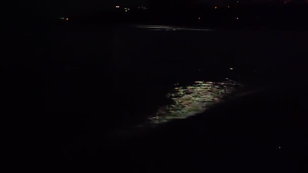 Calea Luminii Lunare Valurile Maritime Plaja Coasta Mării Timp Noapte — Videoclip de stoc