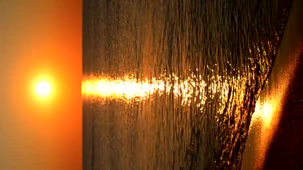Zonsondergang Zonsopgang Zee Zandstrand Achtergrond Van Zonsondergang Zee Zomer Zonnig — Stockvideo
