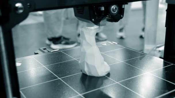 Pencetak Yang Bekerja Mencetak Objek Dari Plastik Mencetak Model Dari — Stok Video