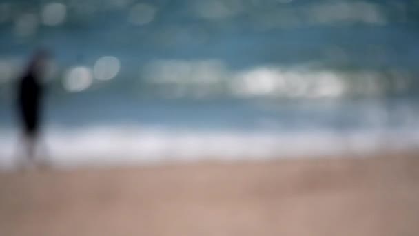 화창한 해안의 해변을 화창한 해변의 추상적인 — 비디오