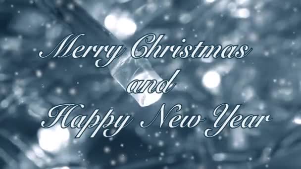 Καλά Χριστούγεννα Και Ευτυχισμένο Νέο Έτος Λόγια Γιορτή Σχεδιασμού Λάμπει — Αρχείο Βίντεο