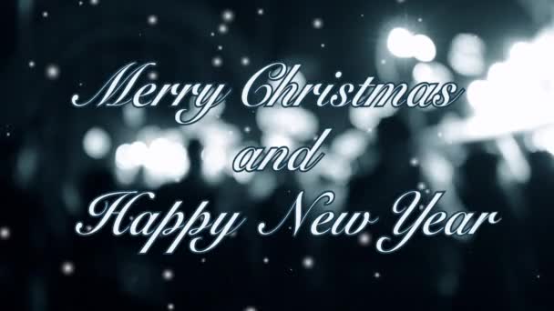 Καλά Χριστούγεννα Και Ευτυχισμένο Νέο Έτος Λόγια Γιορτή Σχεδιασμού Θολή — Αρχείο Βίντεο