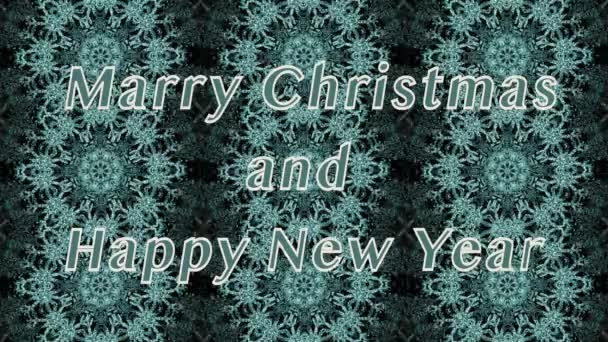 Новым Годом Рождеством Христовым Слова Зеленого Цвета Анимированном Неоново Зеленом — стоковое видео