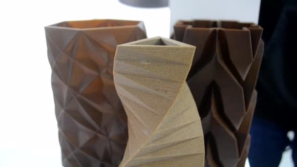 Erimiş Plastikten Boyutlu Bir Yazıcıya Kahve Eklenmiş Vazo Modelleri Fdm — Stok video