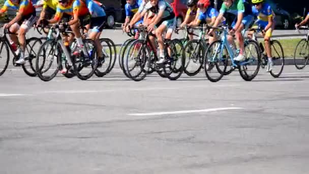 Bila Tserkva Ukrayna Eylül 2023 Bisiklet Yarışmaları Bisikletçi Bisikletçiler Yarışır — Stok video