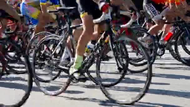 Bila Tserkva Ukrayna Eylül 2023 Bisiklet Yarışmaları Bisikletçi Bisikletçiler Yarışır — Stok video