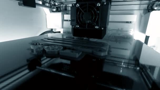 Принтер Печатает Объект Процесс Печати Модели Принтере Модель Напечатана Принтере — стоковое видео