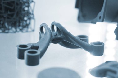 Erimiş plastik tozundan üç boyutlu yazıcıya basılmış bir nesne. Erimiş siyah poliyamid tozundan 3 boyutlu yazıcıya basılmış farklı bir model. Yeni katkı maddesi 3D baskı Çok Jet Füzyon MJF teknolojisi