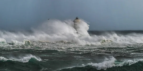 폭풍치는 바다의 파도에 사리디니아 — 스톡 사진