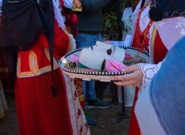 Traditional mask of the horse Sartiglia race,  Su componidori 