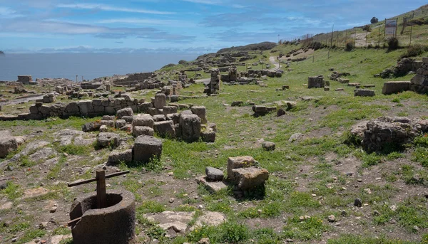 Ruinas Tharros Una Antigua Ciudad Fenicia Península Del Sinis Cabras — Foto de Stock