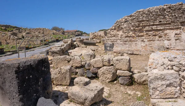 Ruínas Tharros Uma Antiga Cidade Fenícia Península Sinis Cabras Centro — Fotografia de Stock