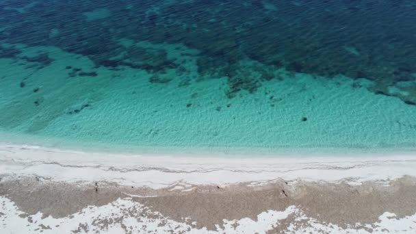 Aerial View Crystalline Waters Sea Arutas Beach Sardinia — Stock Video