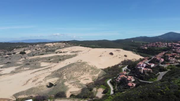 Вид Повітря Дюни Пляж Торре Дей Корсарі Півдні Сардинії — стокове відео