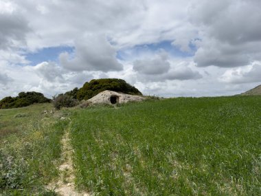 Sardunya merkezindeki setzuda domus de janas - antik peri evleri