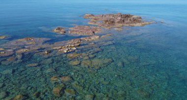 Güney Sardunya 'daki Calasetta' daki Mangiabarche deniz feneri.