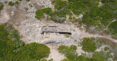 Tomb of the Nuragic Giants cuccuru mannu in Cabras central sardinia clipart