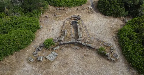 Stock image tomb of the giants and Iloi nuraghe in Sedilo in central Sardinia