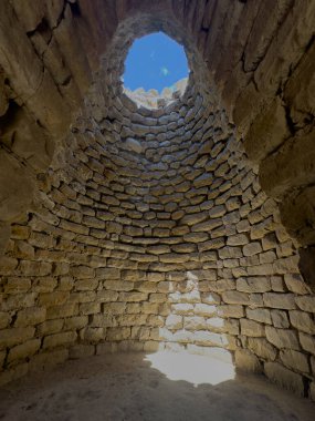 Nuraghe Piscu, Suelli, consists of a truncated cone tower and is one of the most beautiful nuraghi clipart