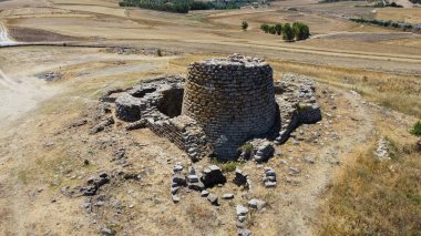 Nuraghe Piscu, Suelli, consists of a truncated cone tower and is one of the most beautiful nuraghi clipart