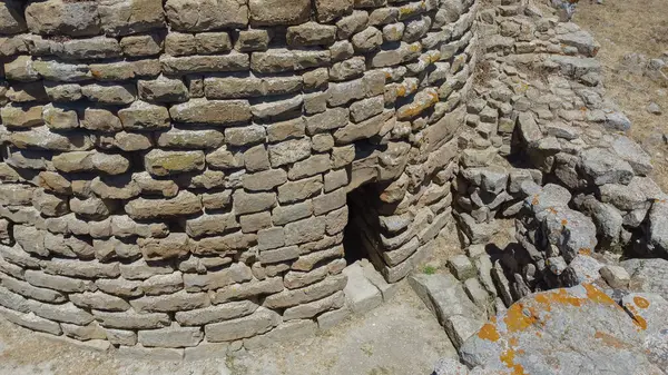 stock image Nuraghe Piscu, Suelli, consists of a truncated cone tower and is one of the most beautiful nuraghi