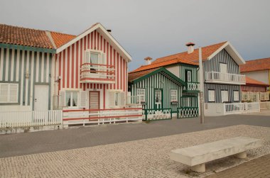Costa nova Renkli Çizgili Balıkçıların Evleri veya Palheiro Costa Nova, Aveiro