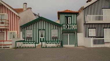 Costa nova Renkli Çizgili Balıkçıların Evleri veya Palheiro Costa Nova, Aveiro