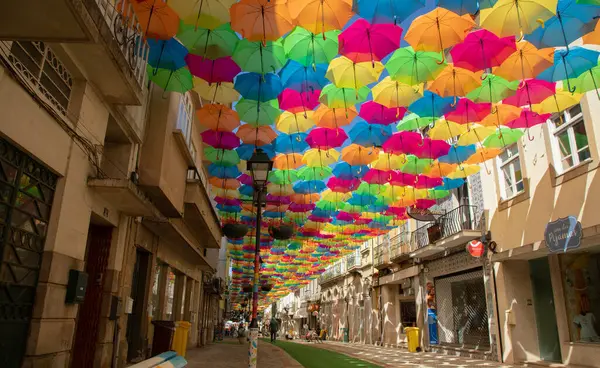 stock image Umbrella Sky Project in Agueda, Aveiro district Portugal