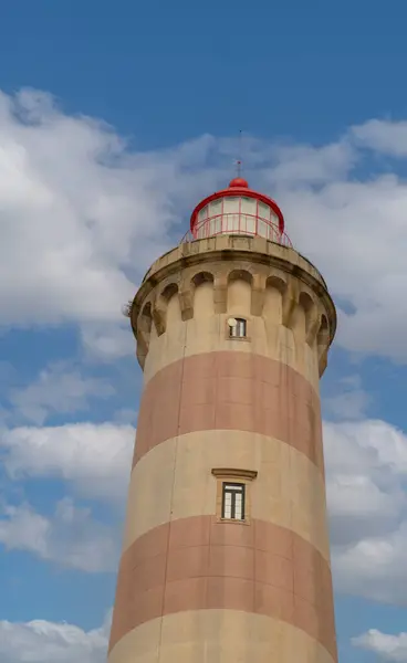 stock image Lighthouse da barra de Aveiro  Lighthouse in the coast of Aveiro, Portugal