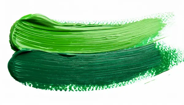 stock image Green chroma brush stroke on white background