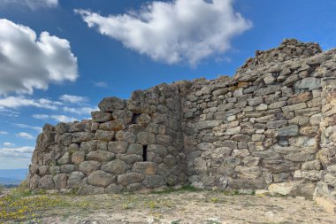 Ruins of Nuraghe Nolza in Meana Sardo, Sardinia Central clipart